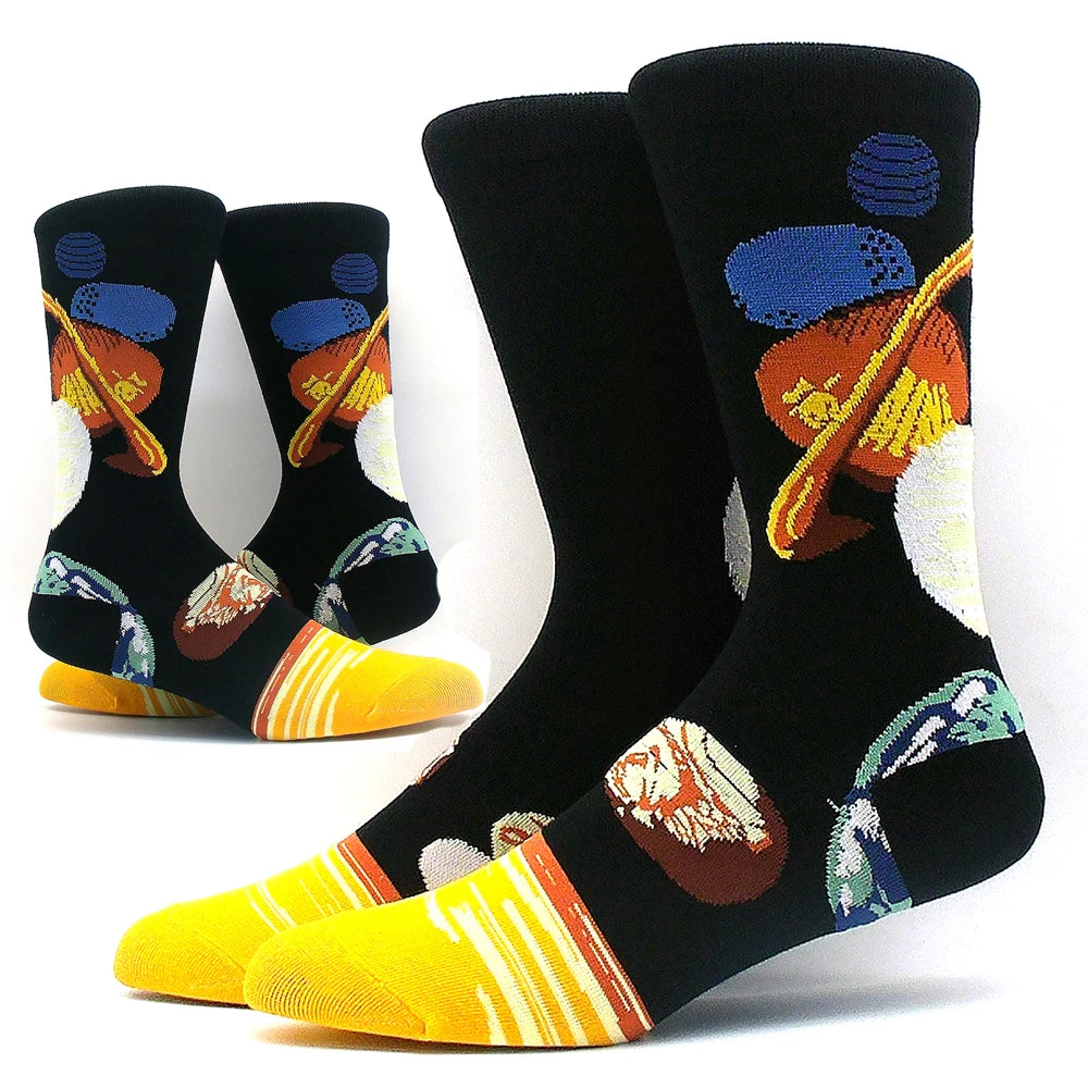 Happy Funny Socks Men's and Women's Alien Sheep Pattern Sokken Diversidos Jacquard Calcetines Unisex Hip Hop Skateboarding Socks