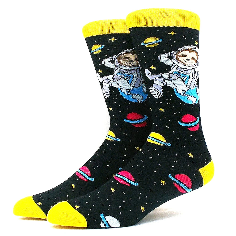Happy Funny Socks Men's and Women's Alien Sheep Pattern Sokken Diversidos Jacquard Calcetines Unisex Hip Hop Skateboarding Socks