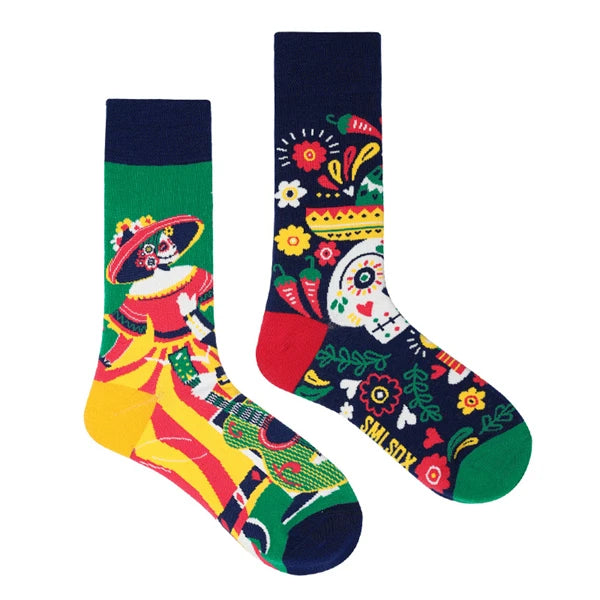1 Pair Man Women Sock Original AB Tide Socks Medium High Tube Colorful Socks Mystery Alien Cotton Cowboy Clown Bomb Unisex Socks