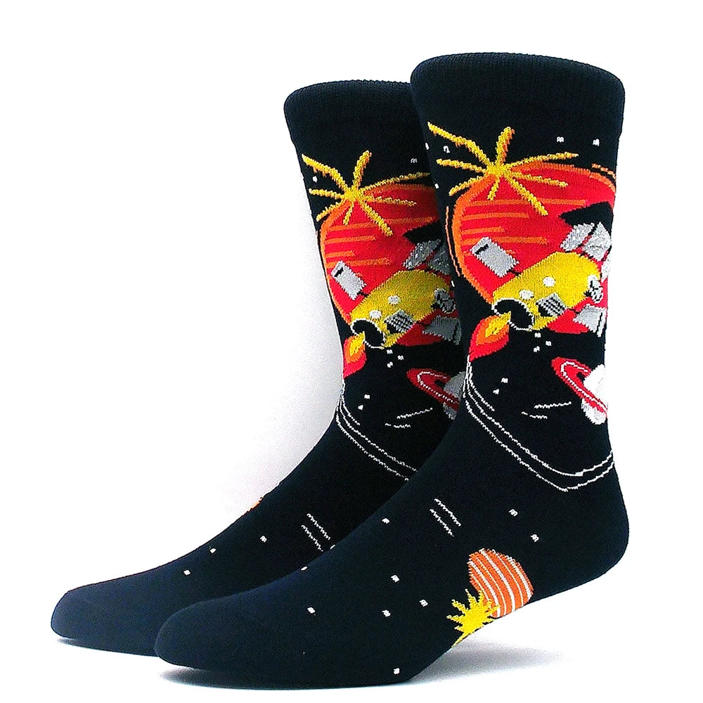 Happy Funny Socks Men's and Women's Alien Sheep Pattern Sokken Diversidos Jacquard Calcetines Unisex Hip Hop Skateboarding Socks