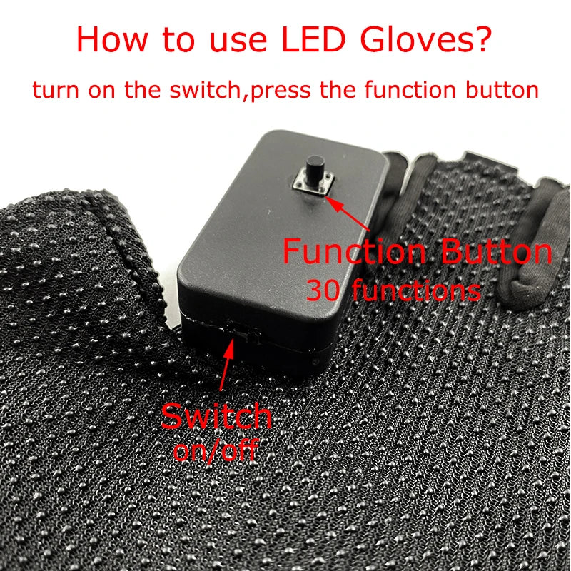 USB Rechargeable Color Changing LED Glow Gloves Rave Flashing Finger Lighting Glove Light Up Rave Costume DJ Party Decor