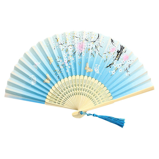 Chinese Fan Hand Fans For Women Foldable Silk Bamboos Foldable Paper Fans For Wedding Dancing Party Home Decoration Wholesale