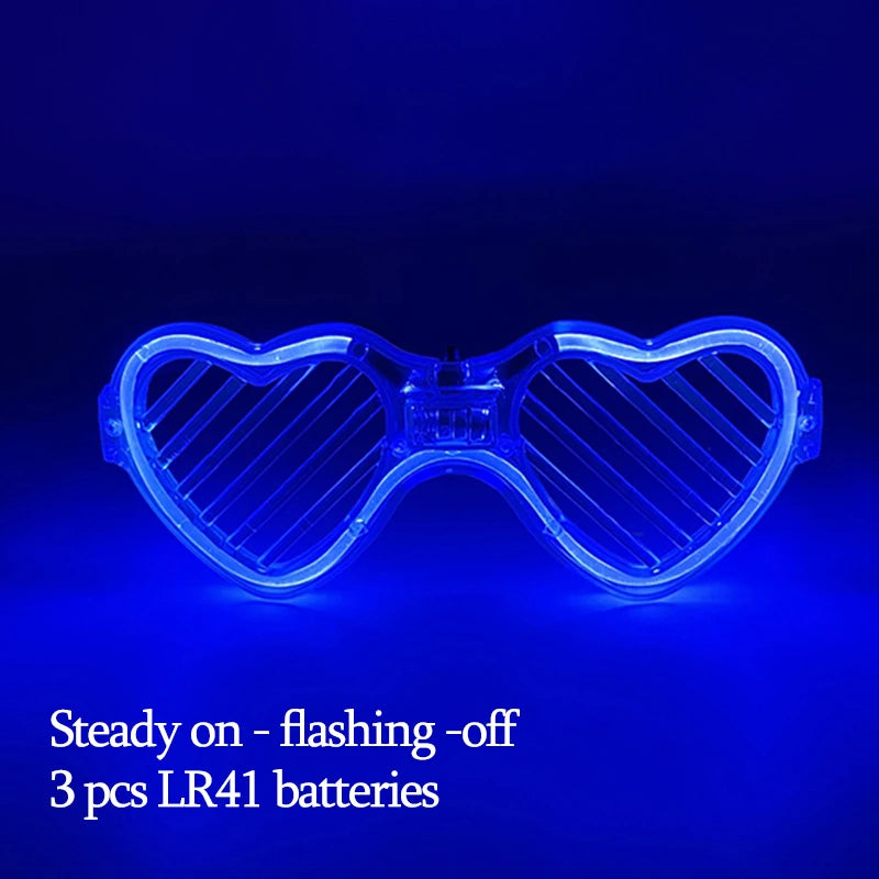 New Acrylic Luminous Glowing Cyberpunk Glasses LED Light Up Halloween Party Skull Glasses Bar Club Props Neon Glasses Supplies