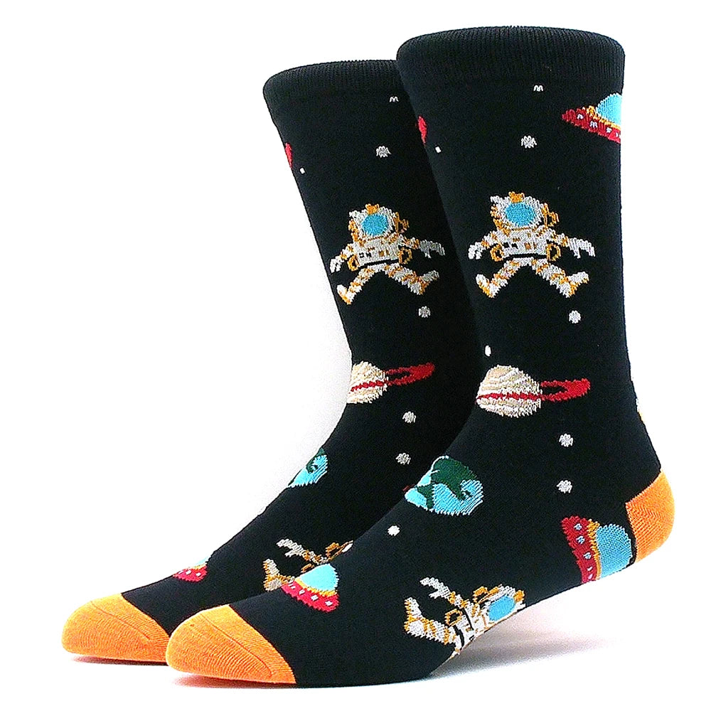 Happy Funny Socks Men's and Women's Alien Sheep Pattern Sokken Diversidos Jacquard Calcetines Unisex Hip Hop Skateboarding Socks