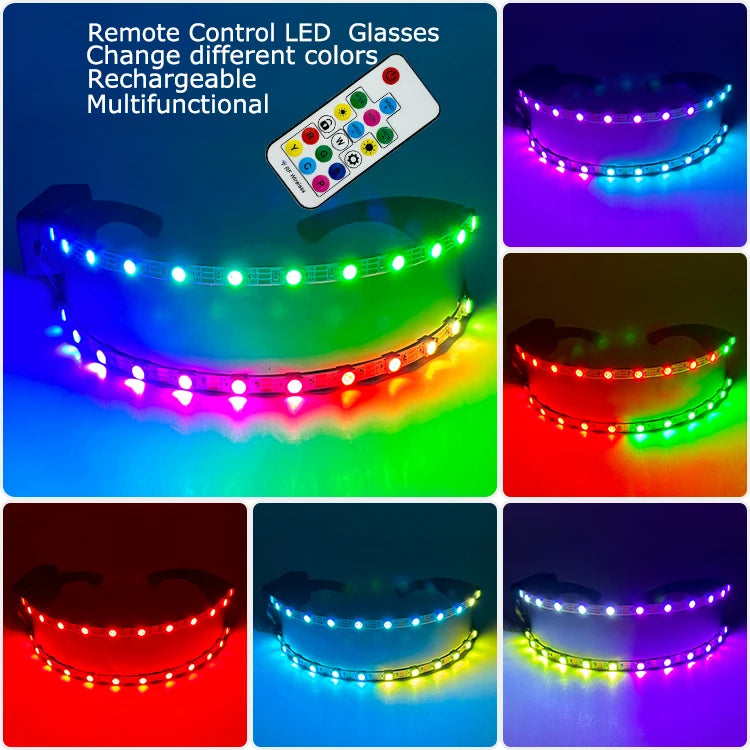 USB Rechargeable Color Changing LED Glow Gloves Rave Flashing Finger Lighting Glove Light Up Rave Costume DJ Party Decor