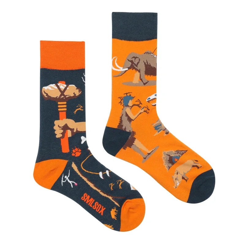 1 Pair Man Women Sock Original AB Tide Socks Medium High Tube Colorful Socks Mystery Alien Cotton Cowboy Clown Bomb Unisex Socks