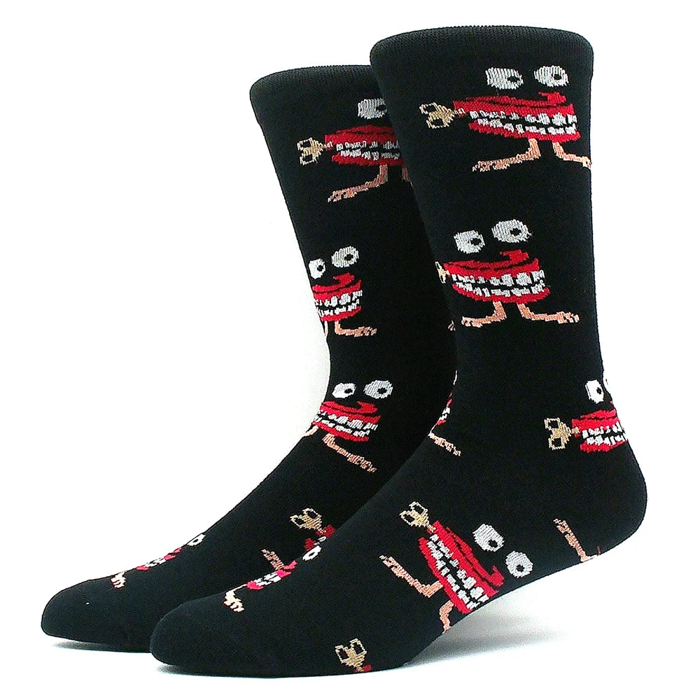 Happy Funny Socks Men's and Women's Alien Sheep Pattern Sokken Diversidos Jacquard Calcetines Unisex Hip Hop Skateboarding Socks